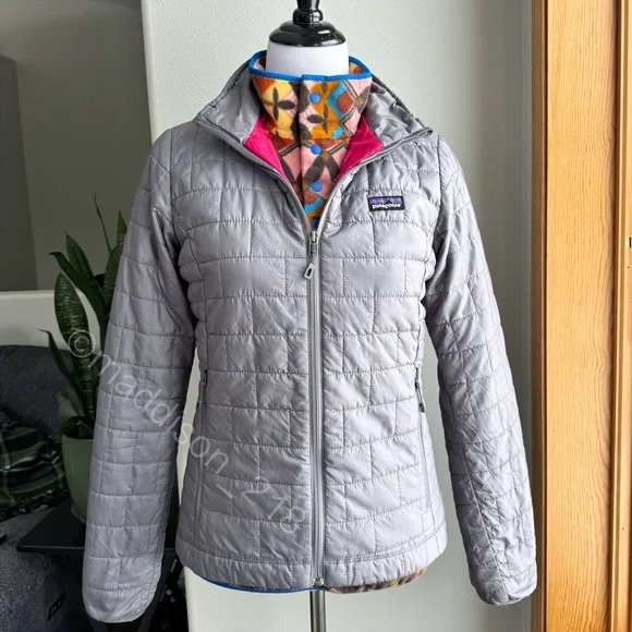 Patagonia Nano Puff Jacket Small Nickel Gray Windproof Water Resistant S - Picture 16 of 16